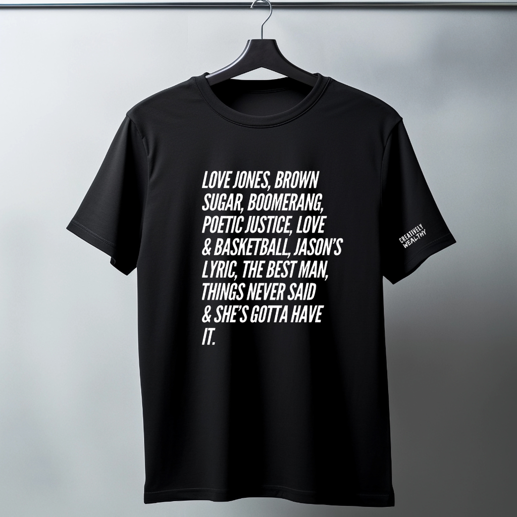 Creatively Wealthy Classic Black Cinema T-shirt: LOVE EDITION