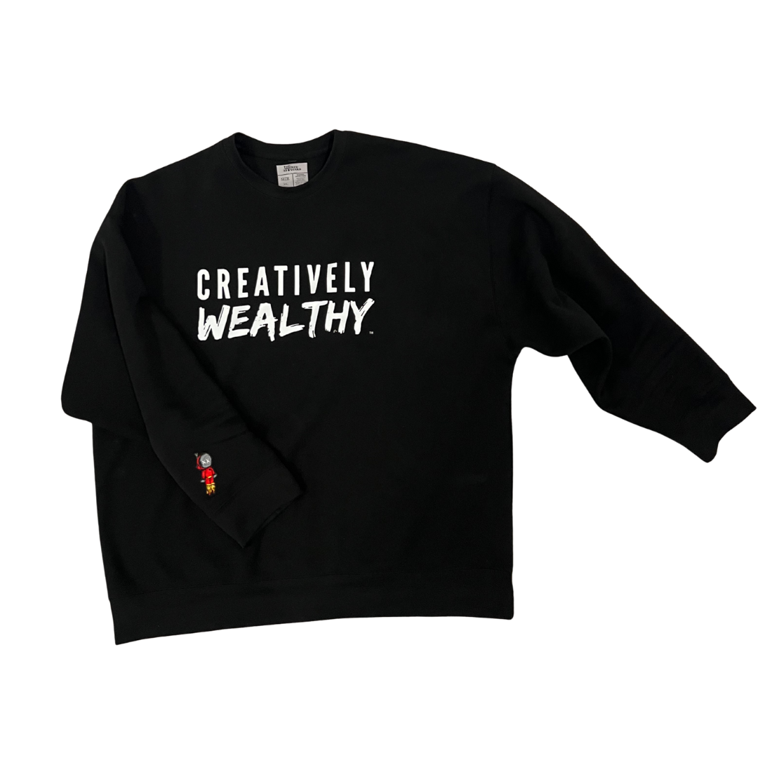 Creatively Wealthy Black Crewneck
