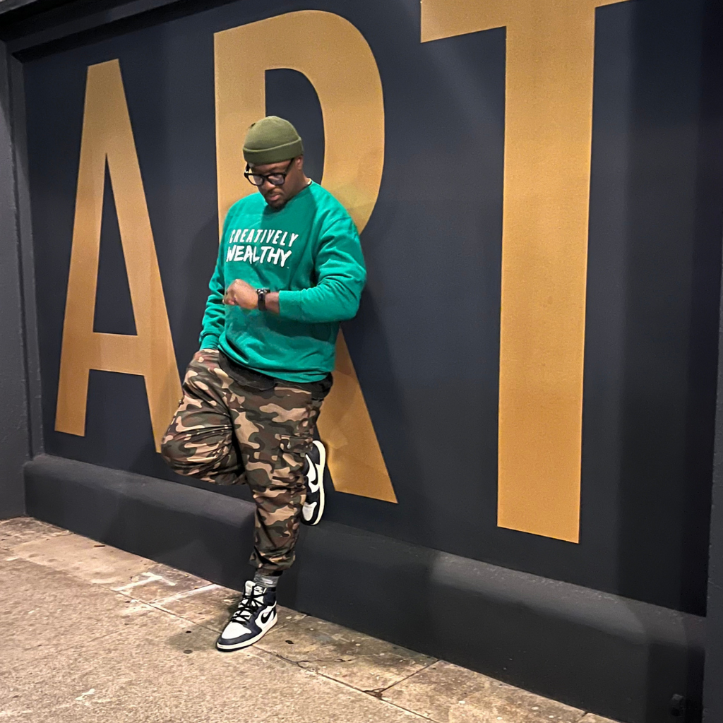 Creatively Wealthy Money Green Crewneck