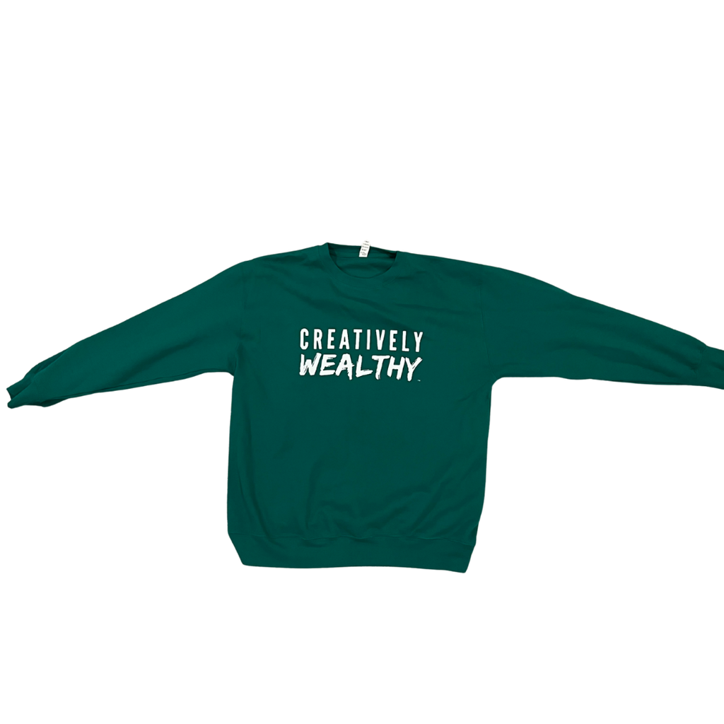 Creatively Wealthy Money Green Crewneck