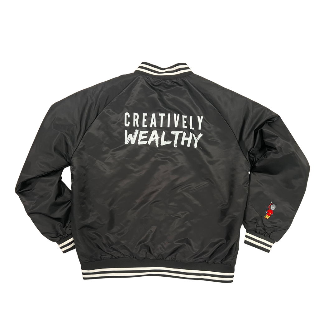 Creatively Wealthy Black Nylon Crew Jacket