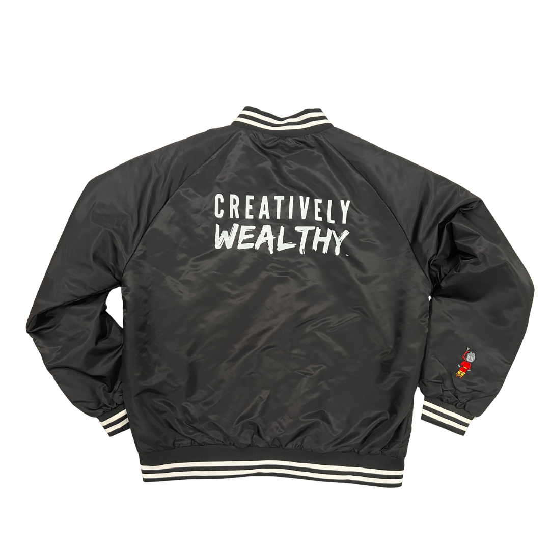 Creatively Wealthy Black Nylon Crew Jacket