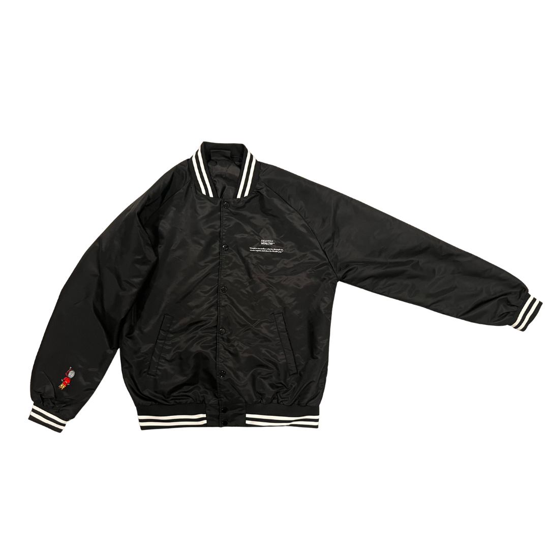 Creatively Wealthy Black Nylon Crew Jacket